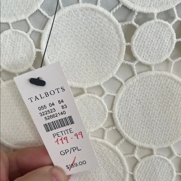 Talbots White Circle Lace Blouse - Picture 3 of 7
